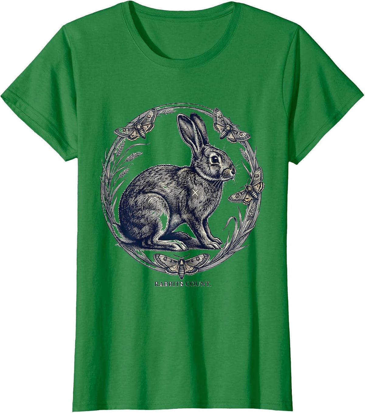 Women's Rabbits Count Alt Goth Kawaii Bunny Rabbit Aesthetic T-Shirt - Kelly Green