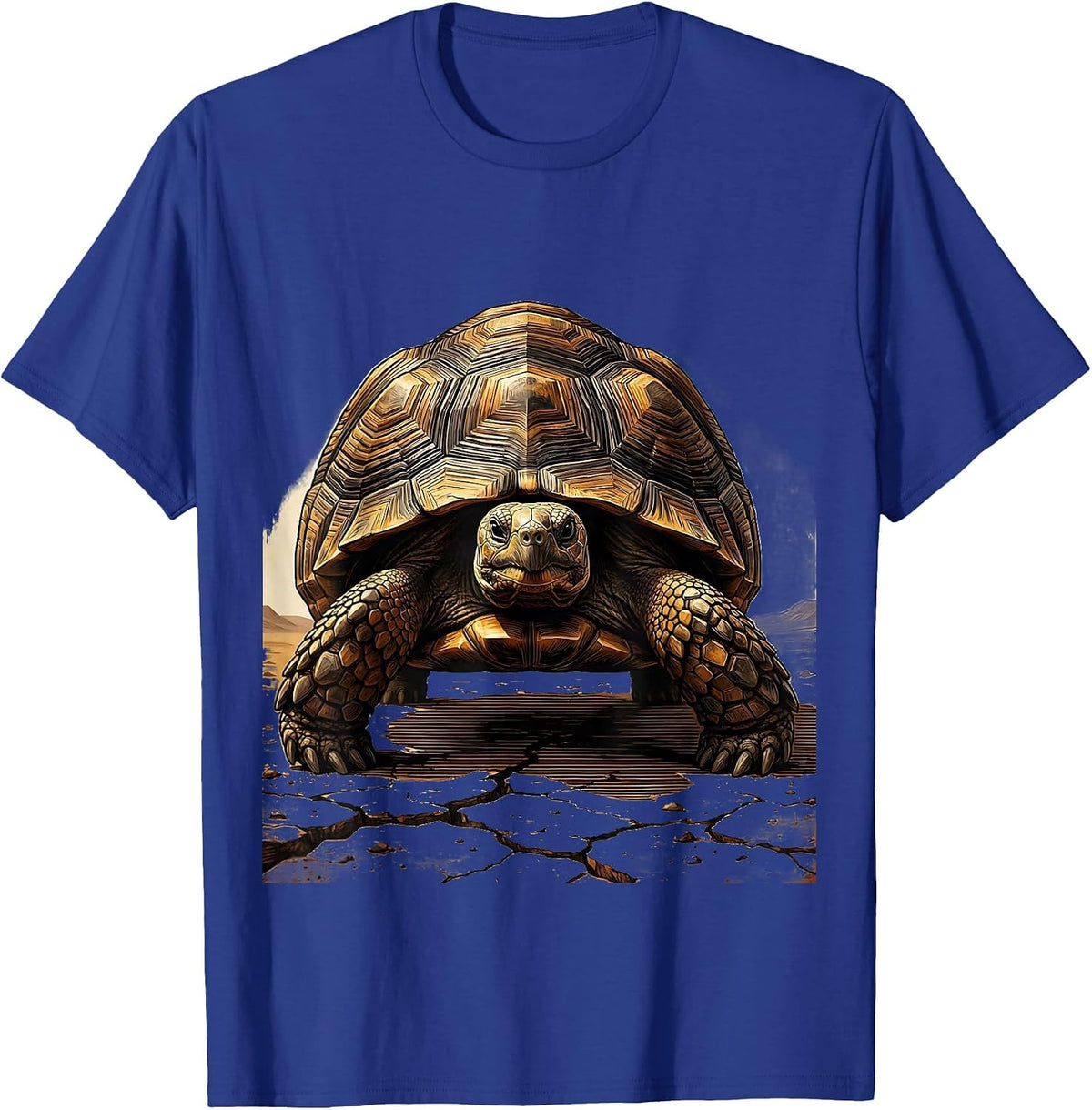 Tortoise Desert Journey Graphic Tee T-Shirt - Royal Blue