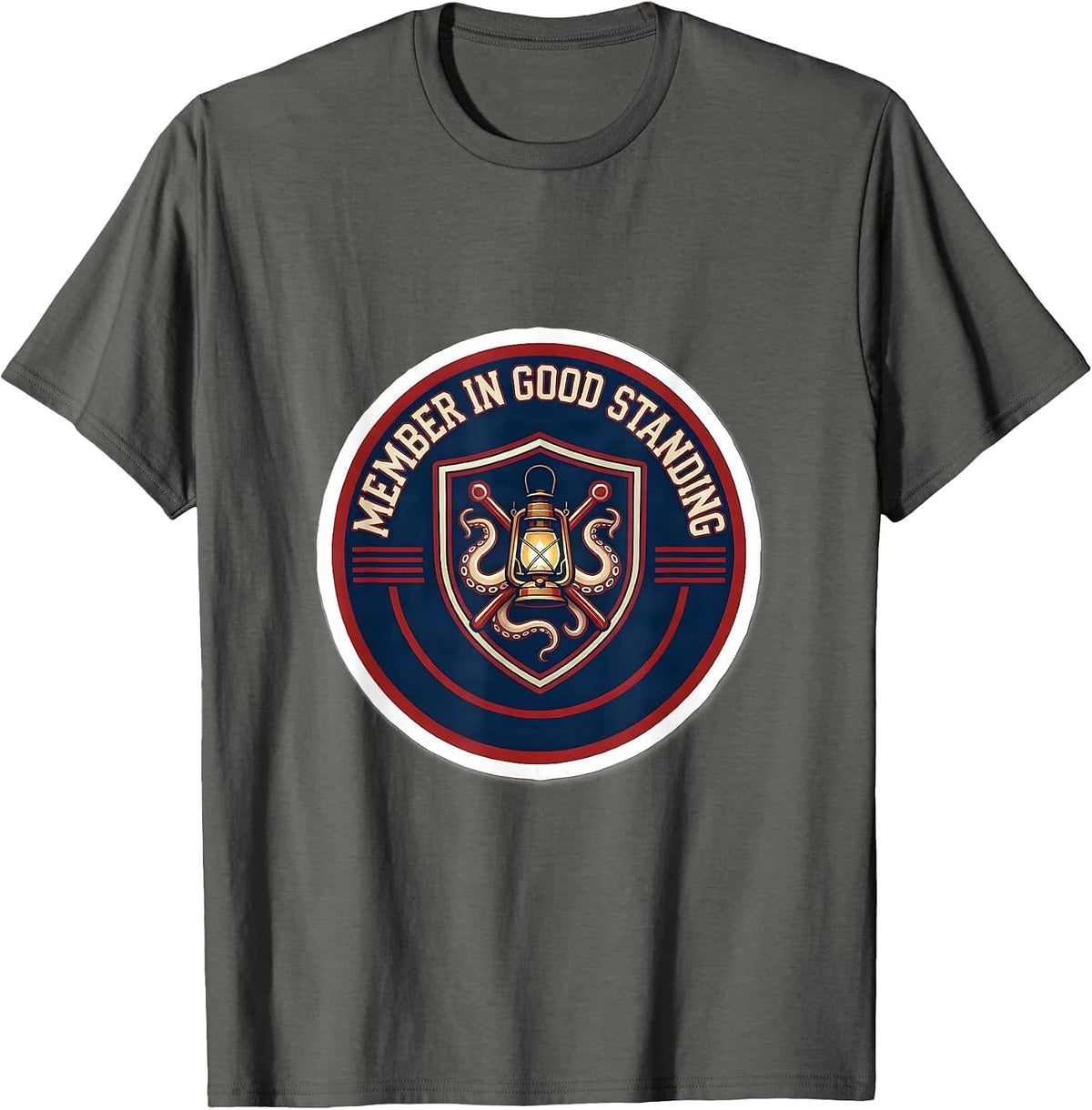 Member in Good Standing Funny Cthulhu Lovecraft Fan Gift T-Shirt - Asphalt Grey