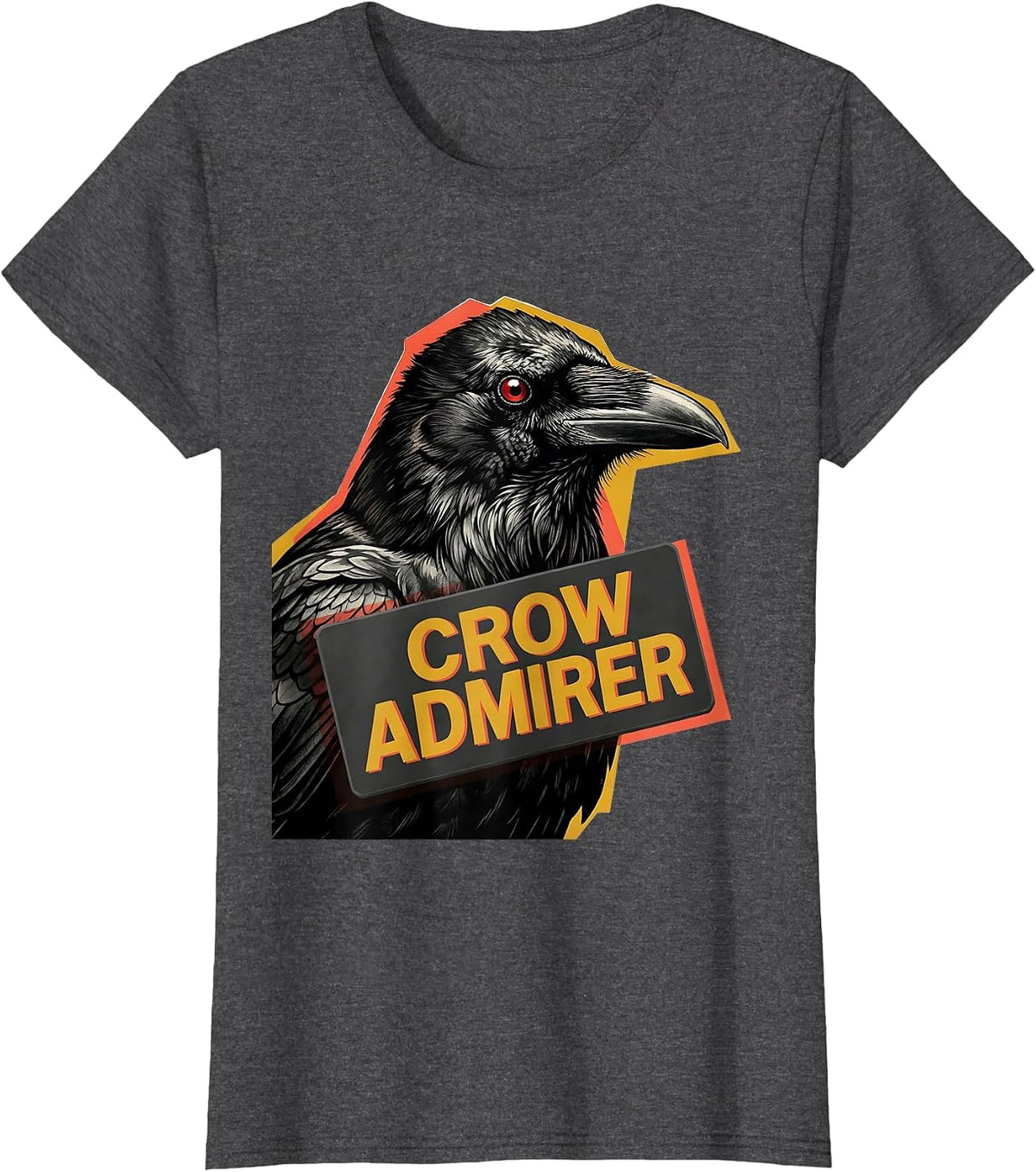 Women's Crow Admirer Gothic Crow Fan Bird Enthusiast Dark Humor T-Shirt - Dark Heather Grey
