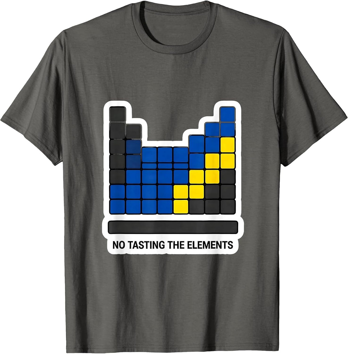 Men's No Tasting The Elements Funny Periodic Table Chemistry T-Shirt - Asphalt Grey