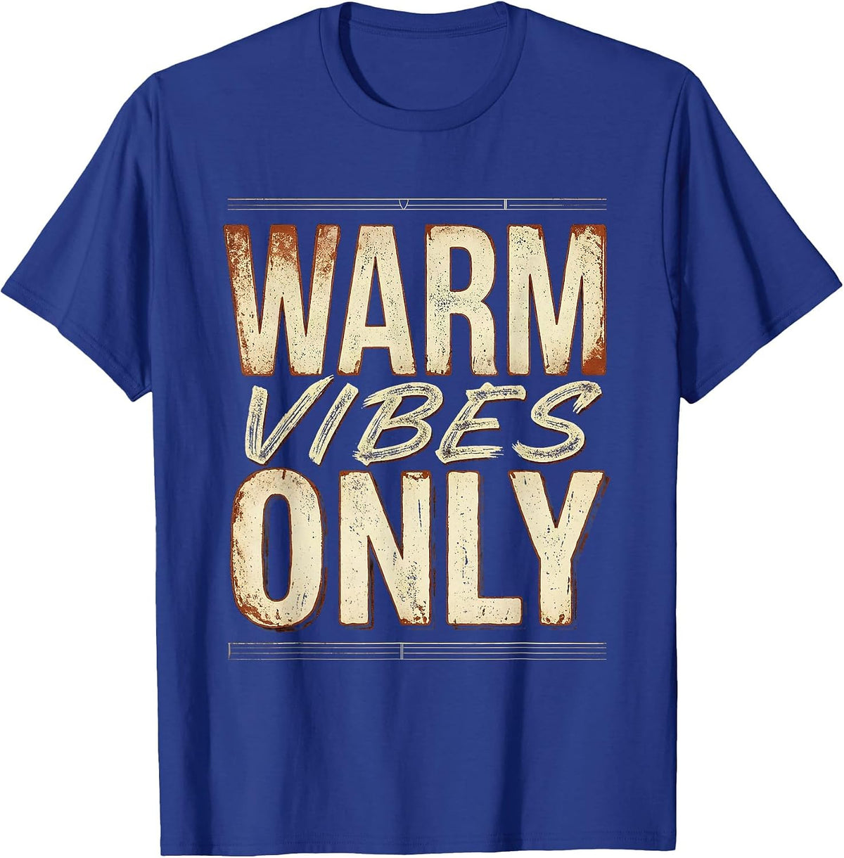 Warm Vibes Only Summer Fashion Aesthetic Design T-Shirt - Royal Blue