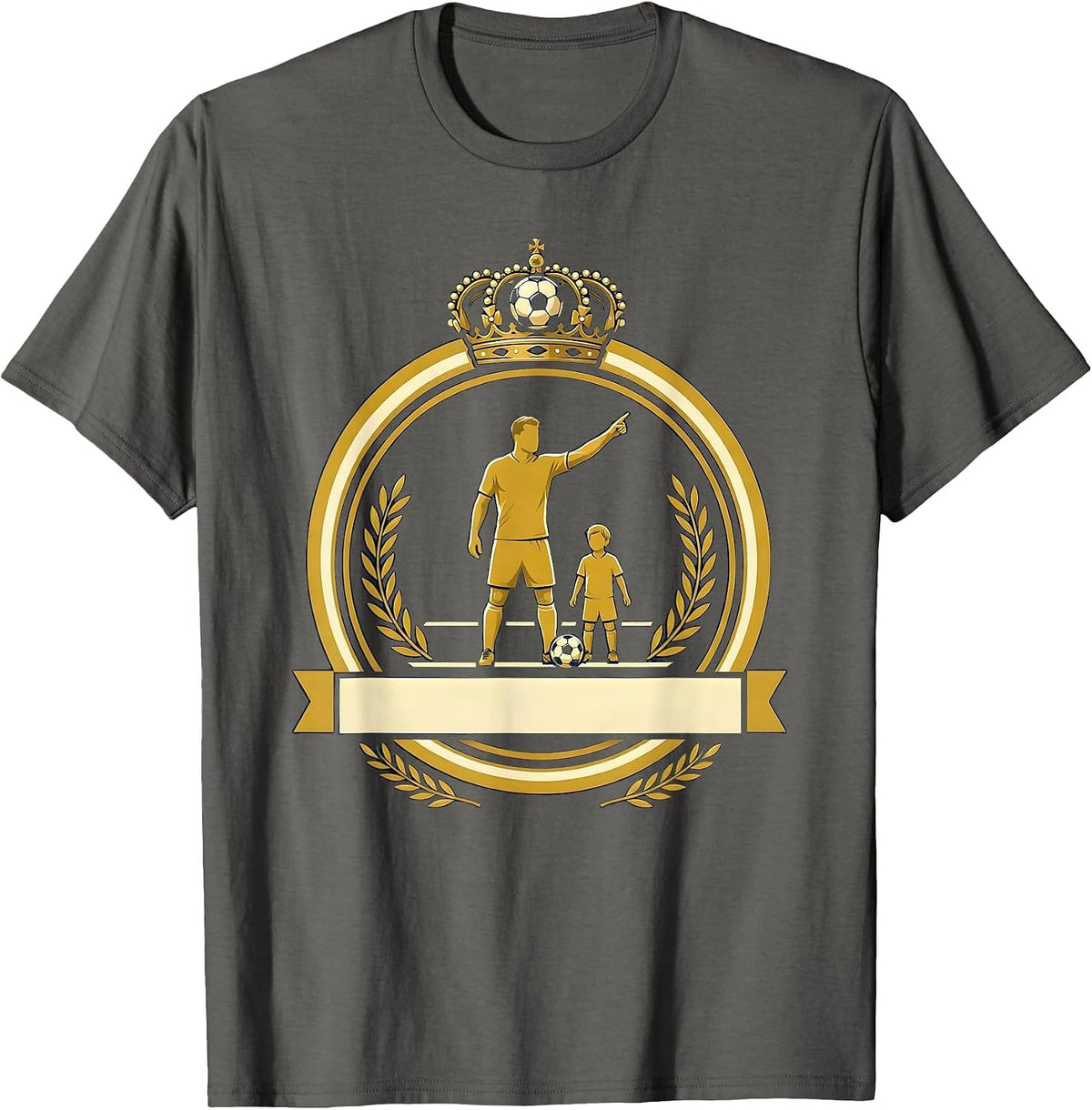 Men's Soccer Dad Sideline Coach Graphic Tee T-Shirt - Asphalt Grey