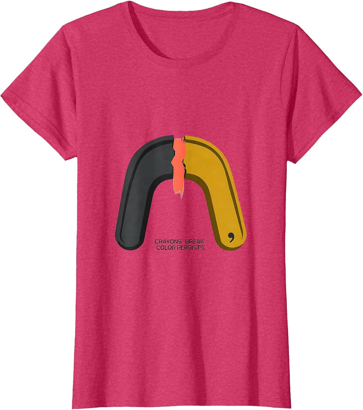 Women's Crayons Break, Color Persists Midcentury Modern Mental T-Shirt - Red Heather