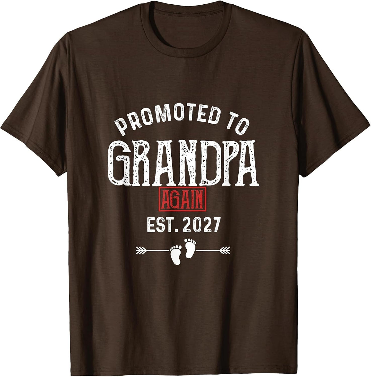 Men's Promoted to Grandpa Again 2027 T-Shirt - Brown