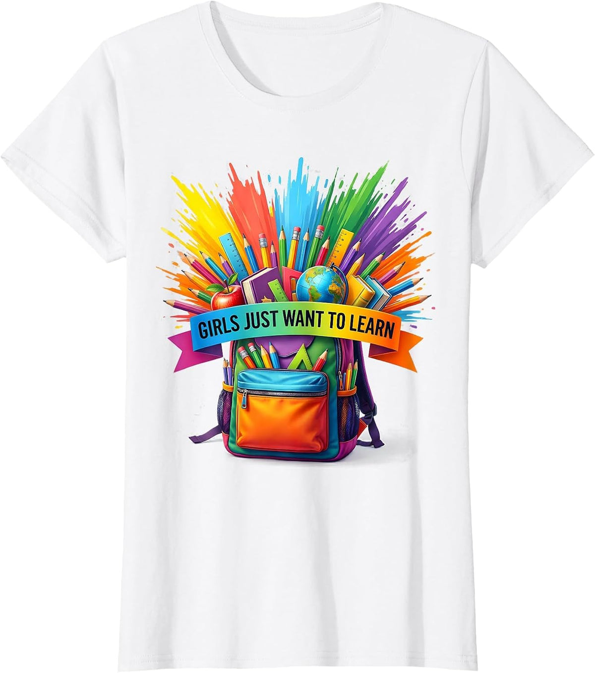 Girls Just Want To Learn Third Grade Design T-Shirt - White