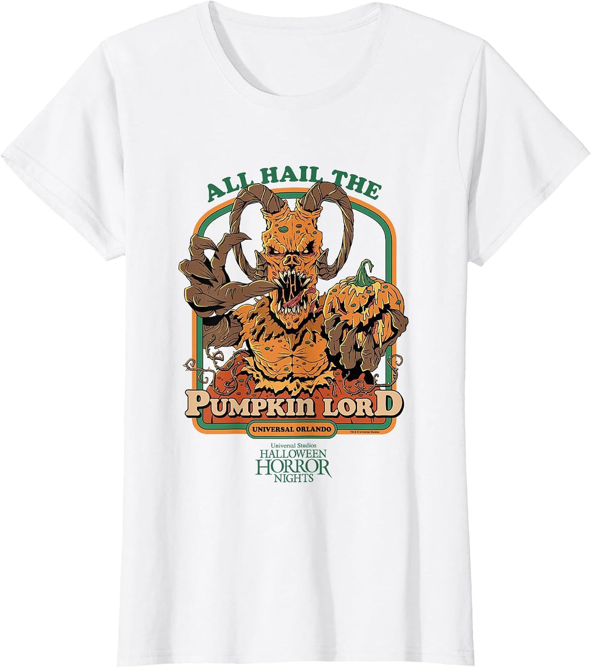 Halloween Horror Nights HHN Alles Heil dem Kürbislord T-Shirt - White