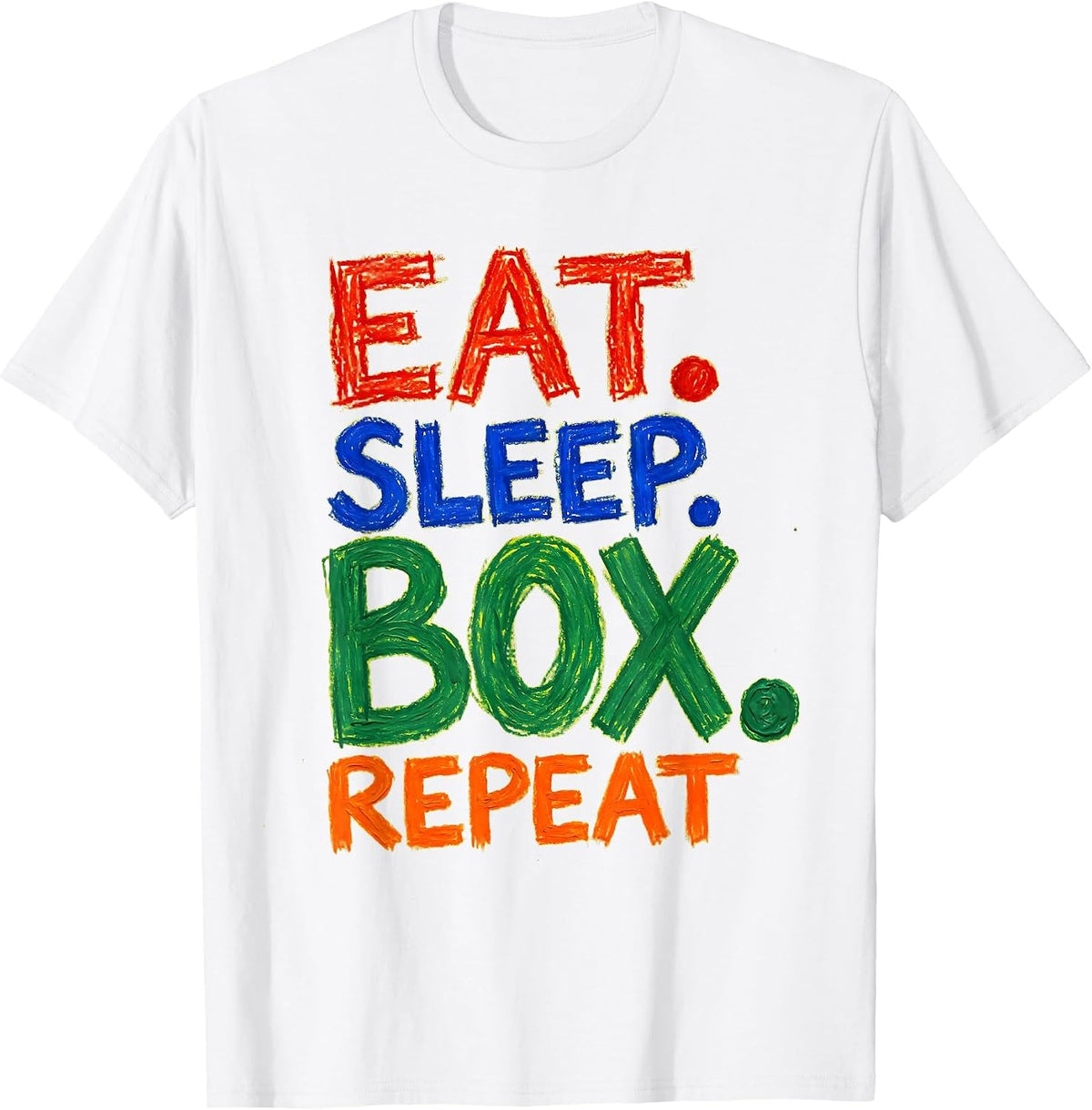 Men's Eat Sleep Box Repeat Boxing Lifestyle Design T-Shirt - White