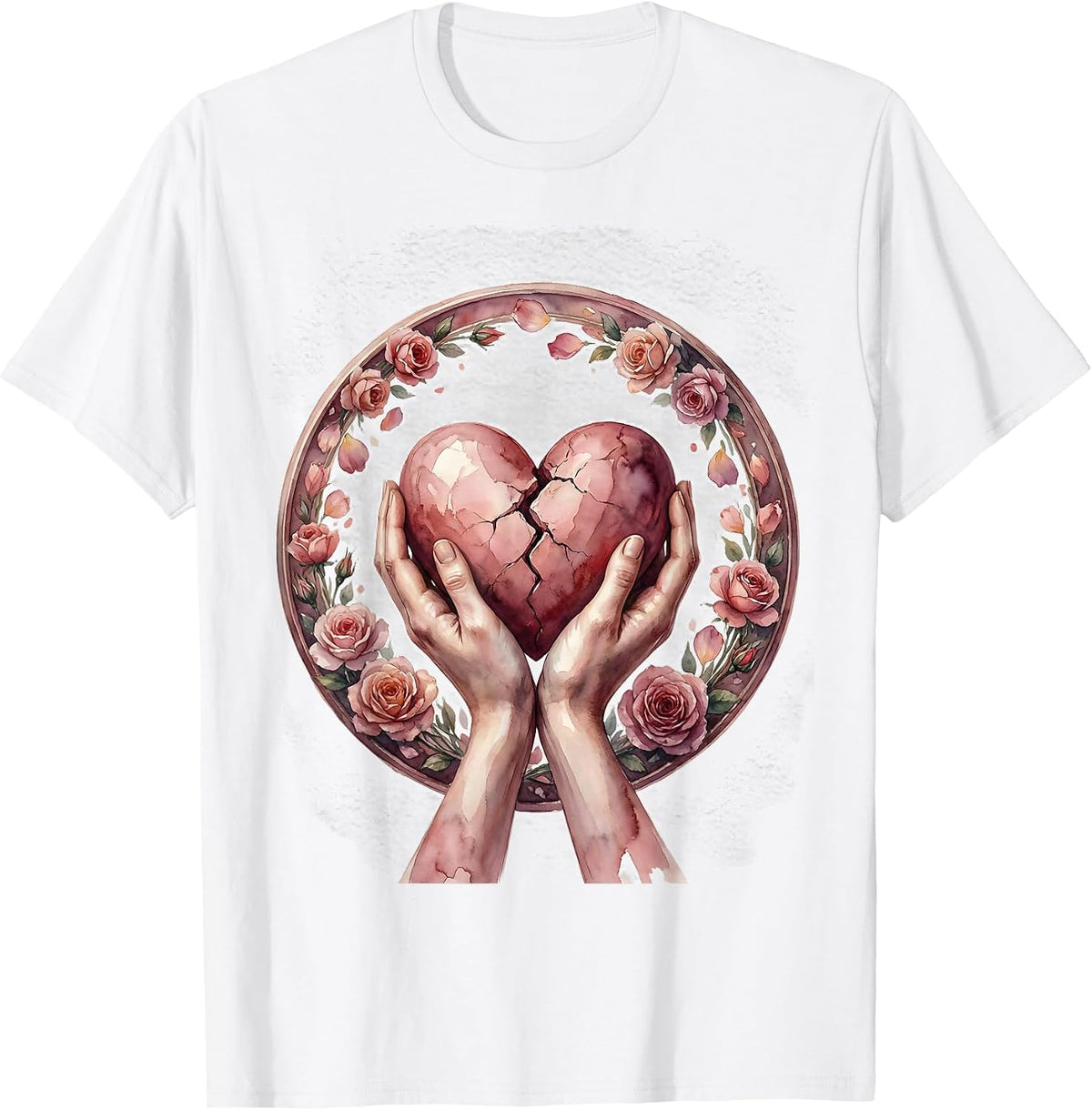 Kindness Heals Cracked Heart Held Together T-Shirt - White