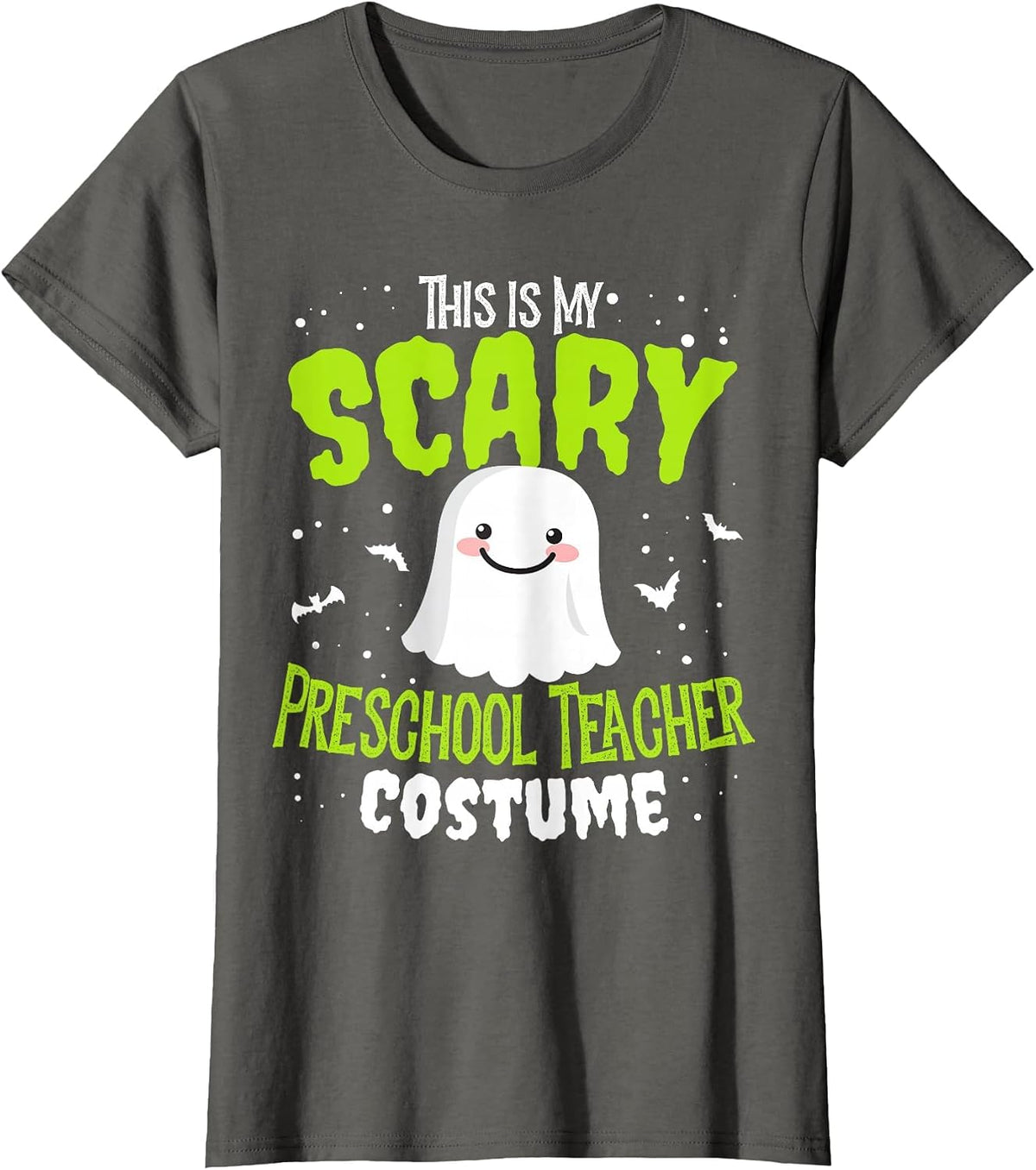 Funny Halloween This is My Scary Preschool Teacher Custome T-Shirt - Asphalt Grey