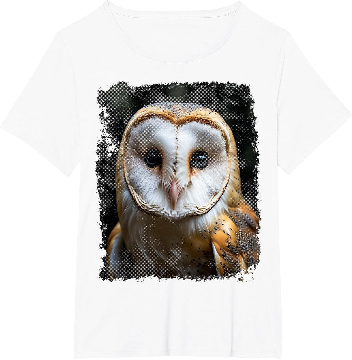 Vintage Barn Owl Animal Graphic T-Shirt - White