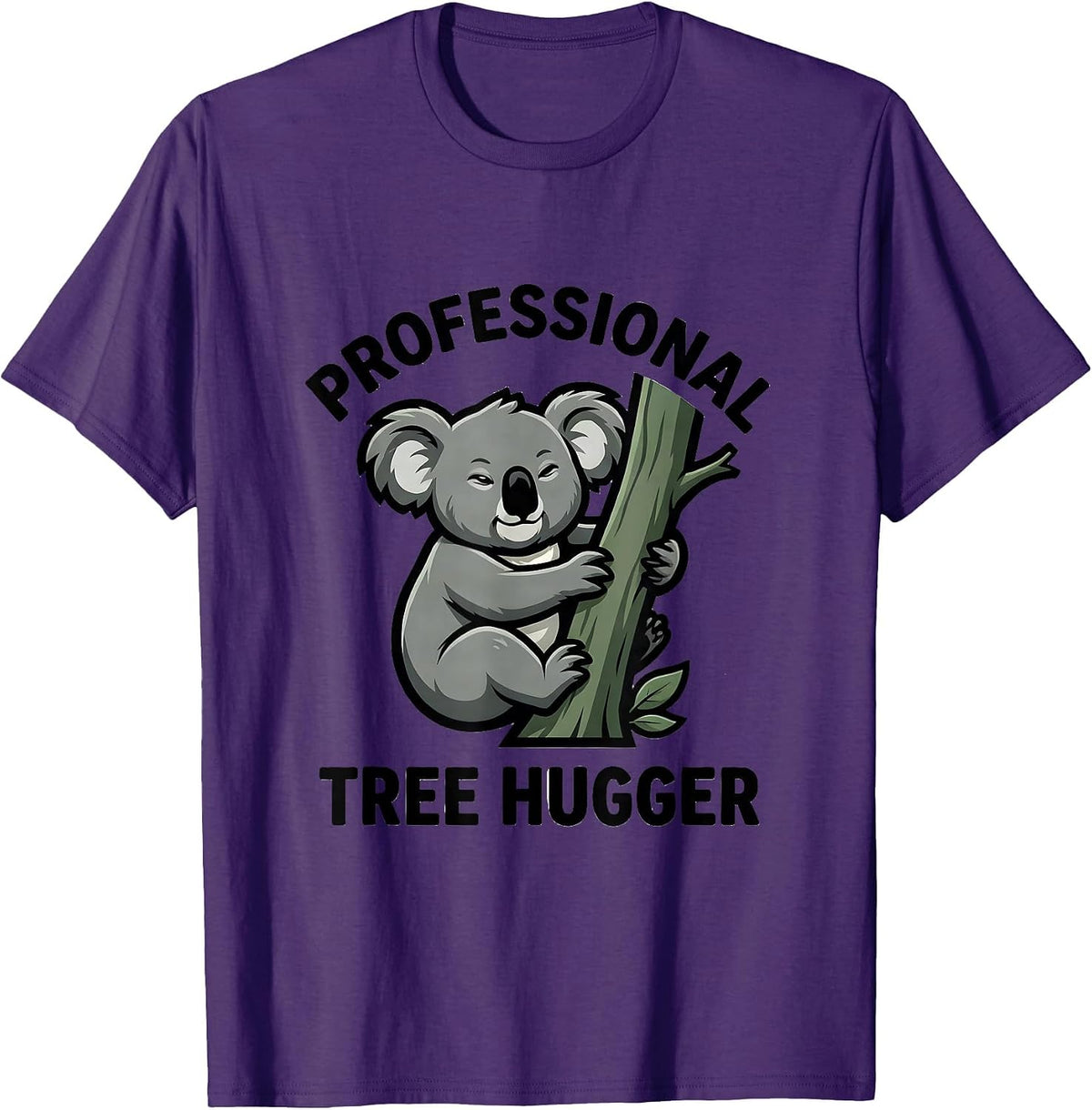 Professional Tree Hugger Funny Koala Lover Cute Animal Humor T-Shirt - Purple