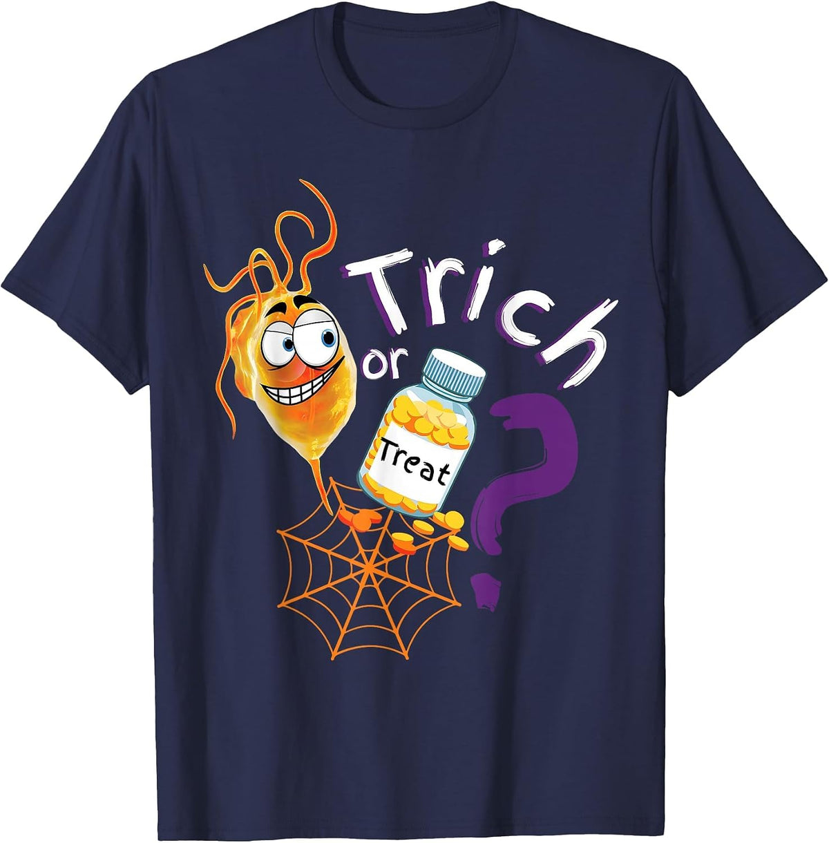 Trick Or Treat Spooky Medical Student Ed Nurse Doctor T-Shirt - Navy Blue