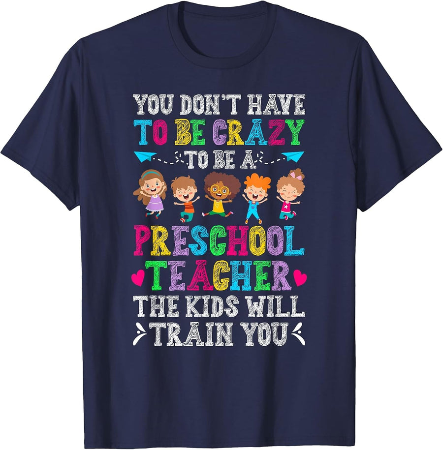 to Be A Preschool Teacher Preschool Teaching T-Shirt - Navy Blue