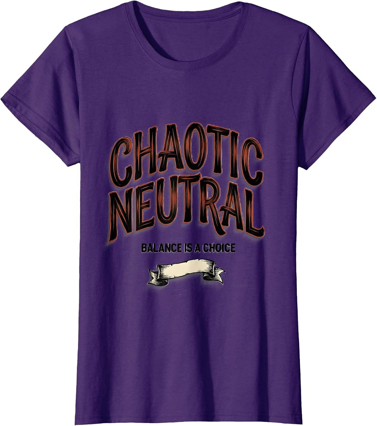 Women's Chaotic Neutral — Balance Is A Choice Funny Chaos T-Shirt - Purple