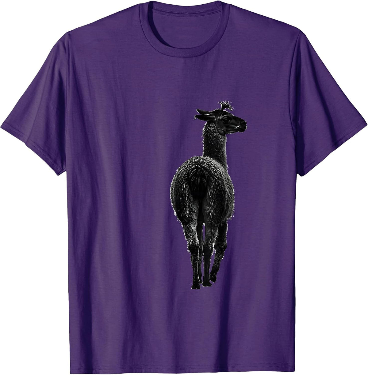 Men's Llama Silhouette Funny Alpaca Lover Gift T-Shirt - Purple