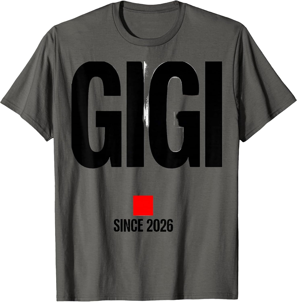 Men's Gigi Since 2026 Geometric Sentimental Family Announcement T-Shirt - Asphalt Grey