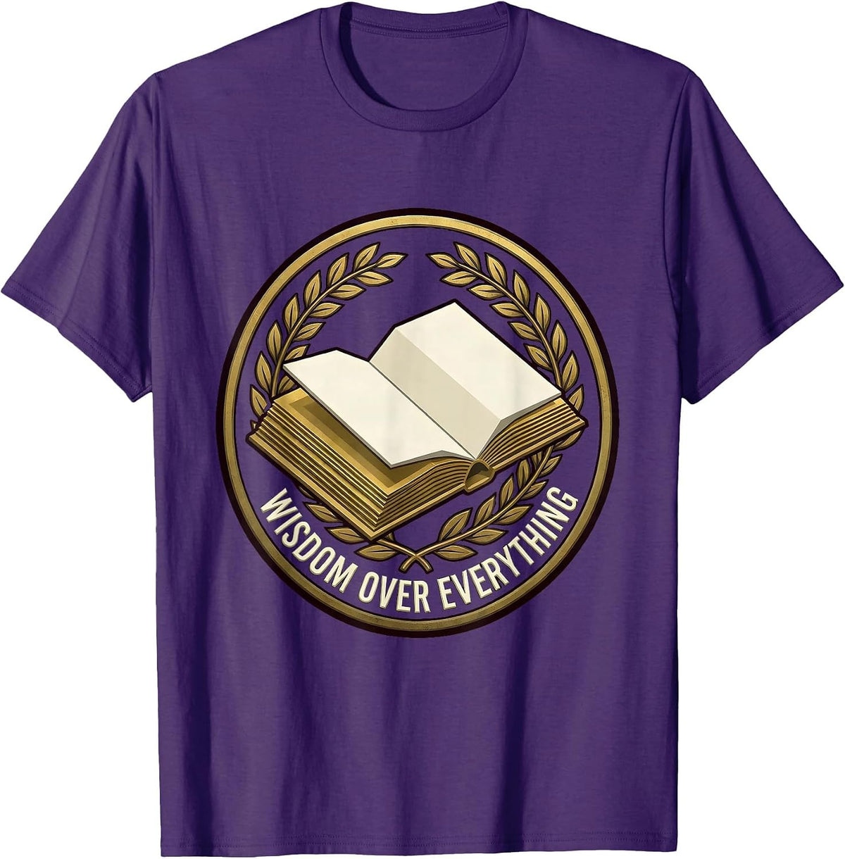 Men's Wisdom Over Everything Renaissance Inspired Design T-Shirt - Purple