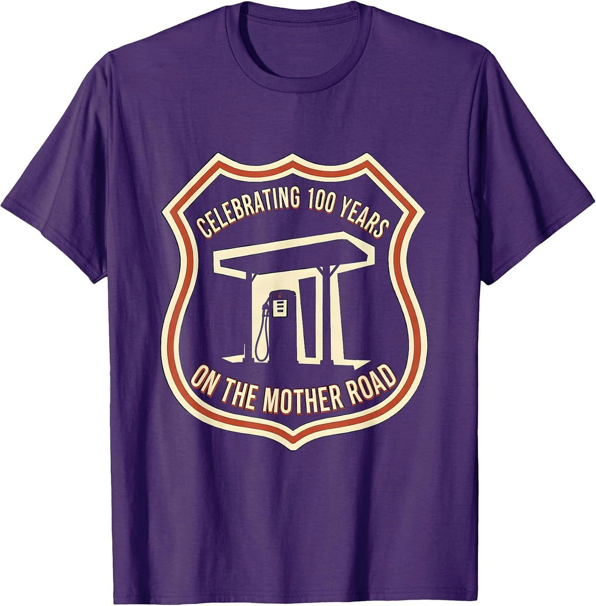 Celebrating 100 Years On The Mother Road Vintage T-Shirt - Purple