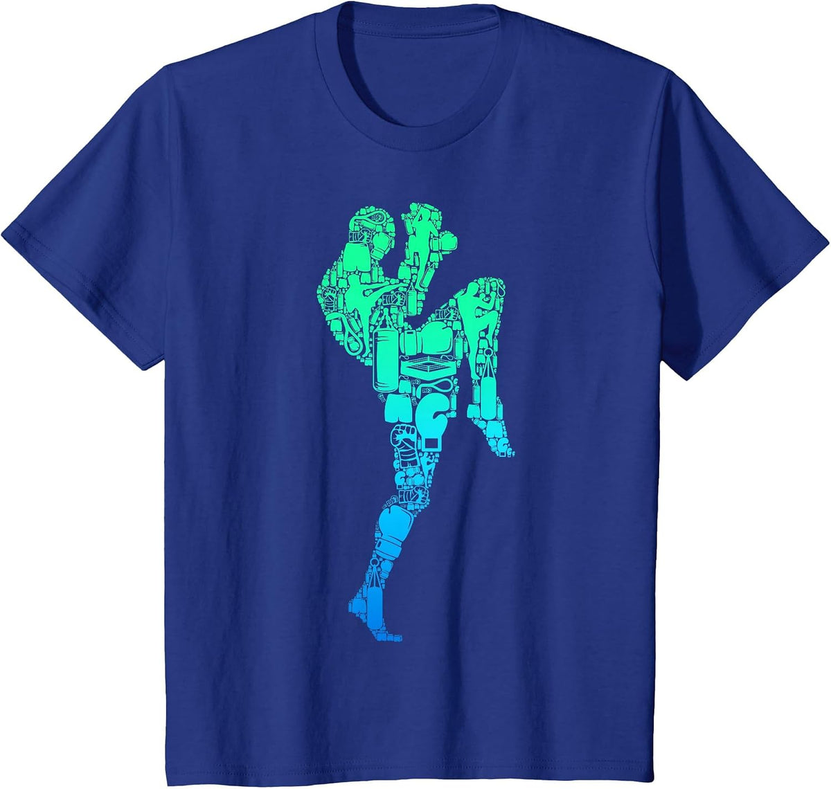 Muay Thai Thai Boxing Taekwondo Boys Children Men T-Shirt - Royal Blue