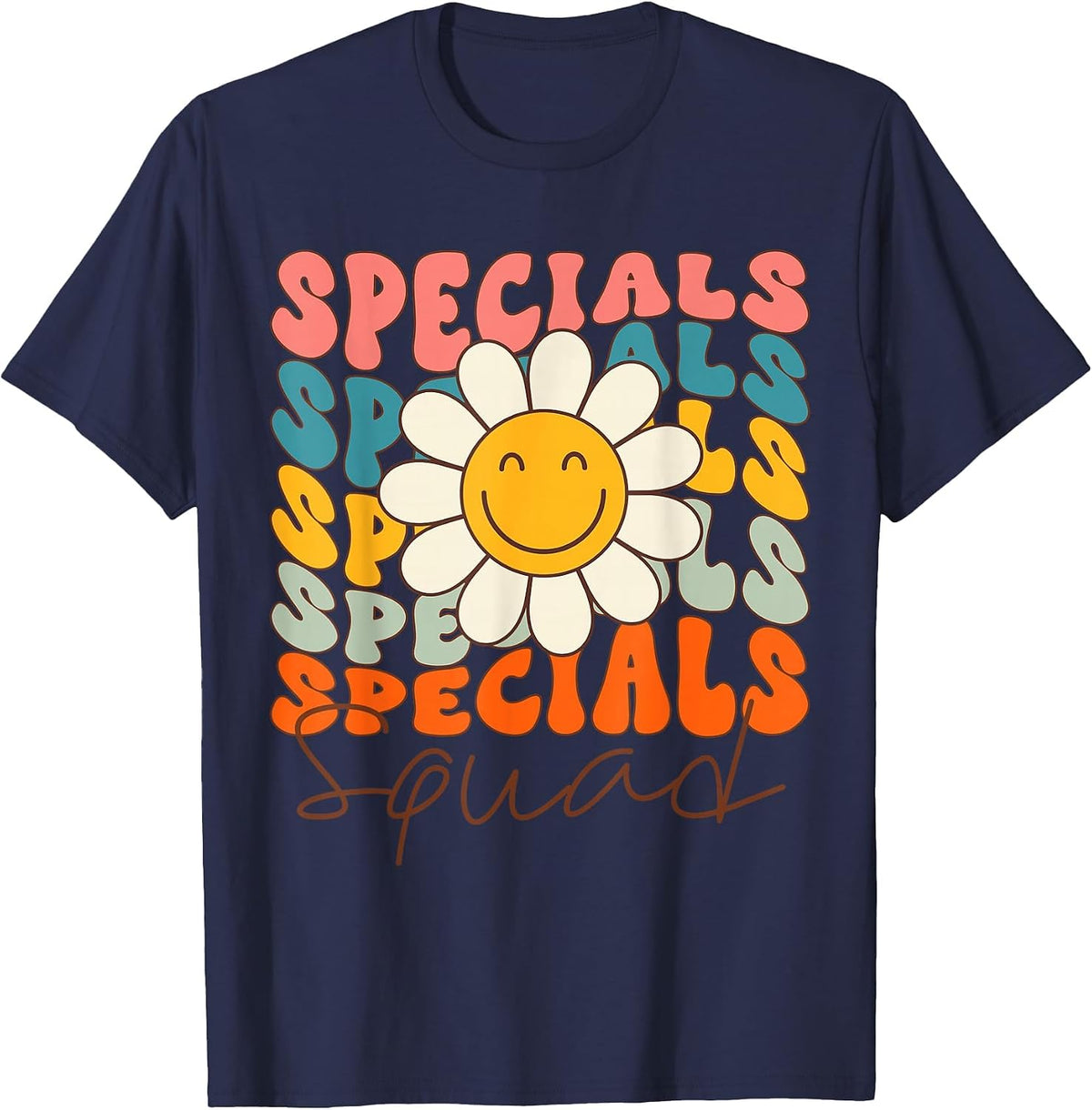 Retro Specials Squad Art Music PE Tech Teacher Team Specials T-Shirt - Navy Blue