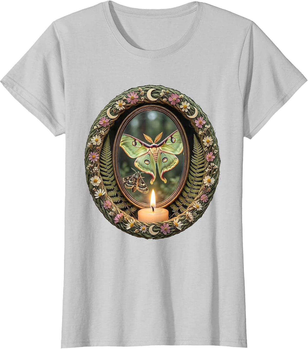 Suicide Awareness Mirror Reflection Strength Design T-Shirt - Silver Grey
