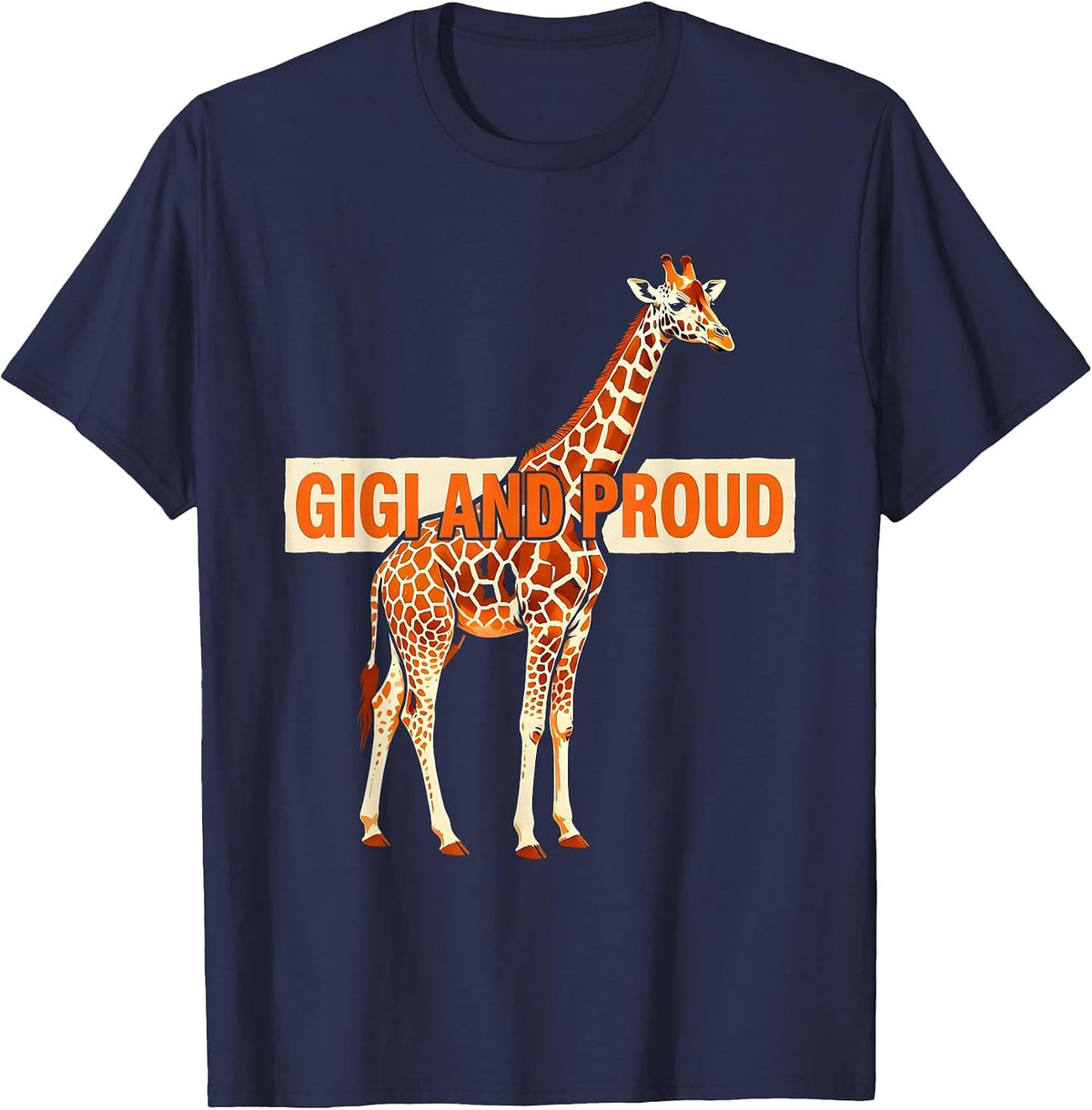Men's Gigi and Proud Grandma Pride Design T-Shirt - Navy Blue