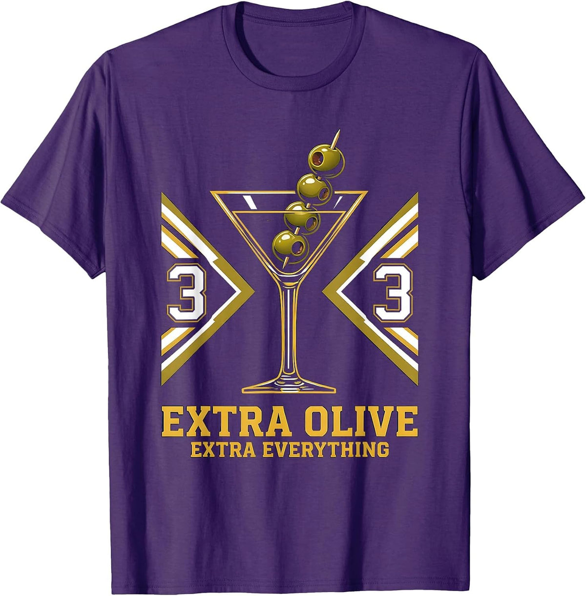Extra Olive Extra Everything Martini Design T-Shirt - Purple