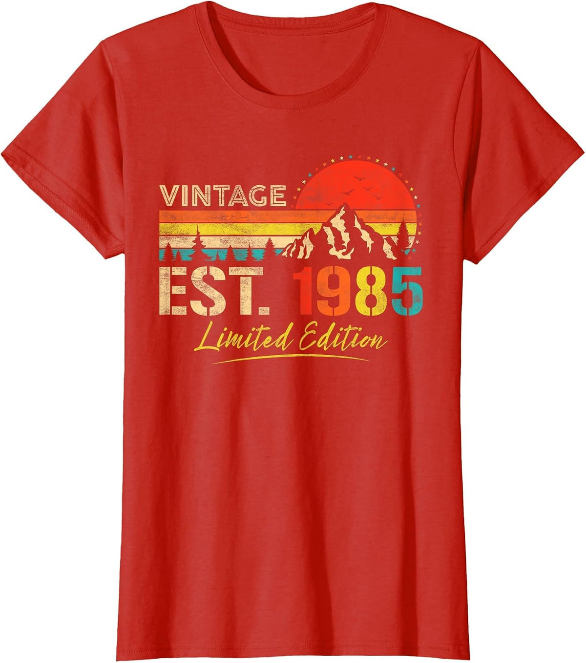 Vintage Est 1985 Limited Edition Classic 1985 Men and Women T-Shirt - Red