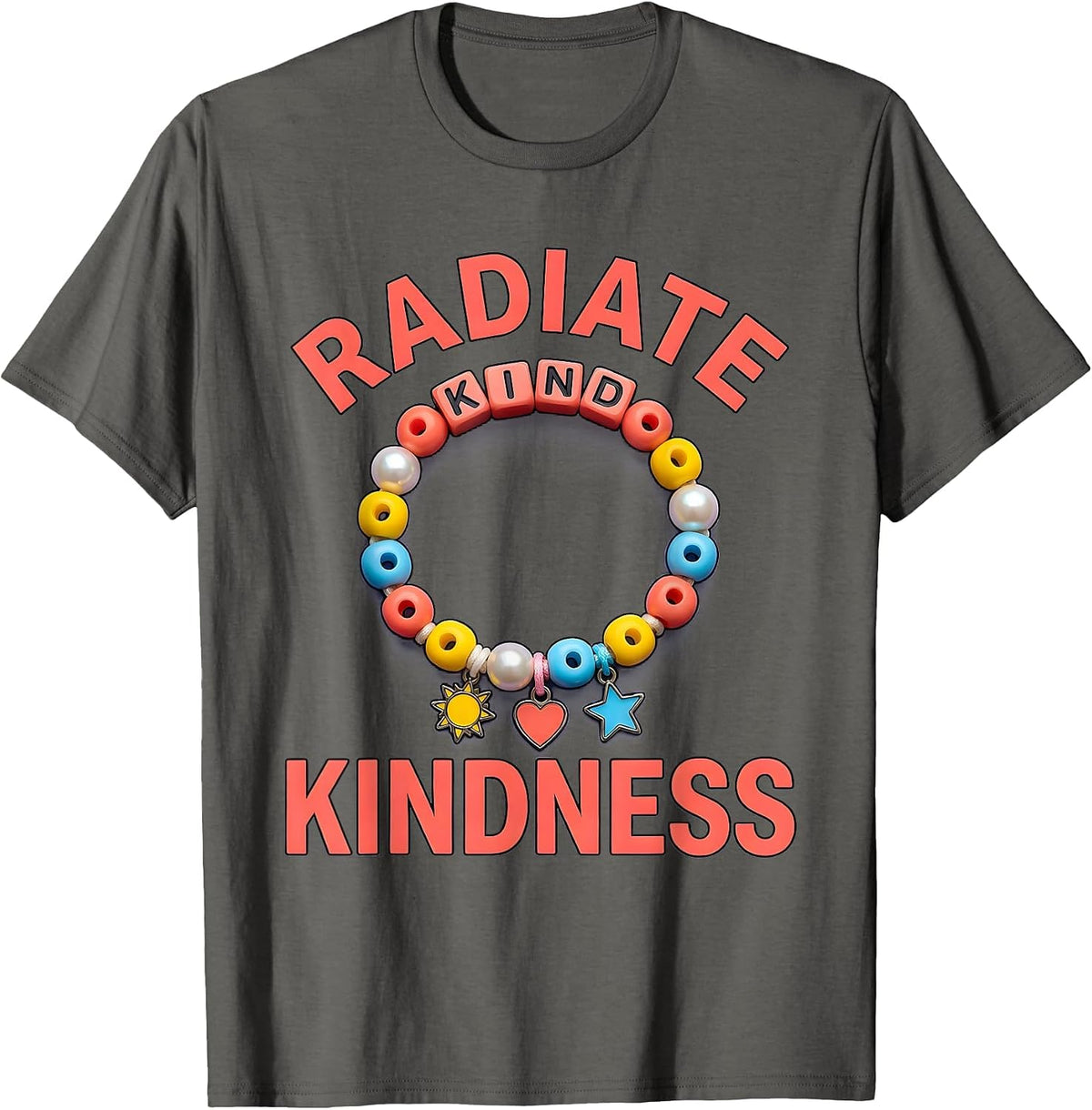 Radiate Kindness Inspirational Be Kind Design T-Shirt - Asphalt Grey