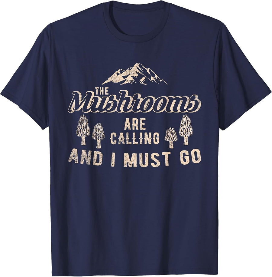 Mushroom Mycology Fungi Mushrooms Foraging T-Shirt - Navy Blue