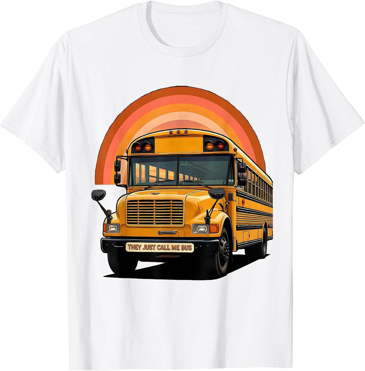 Men's They Just Call Me Bus Retro 70s Funny School Bus Driver T-Shirt - White