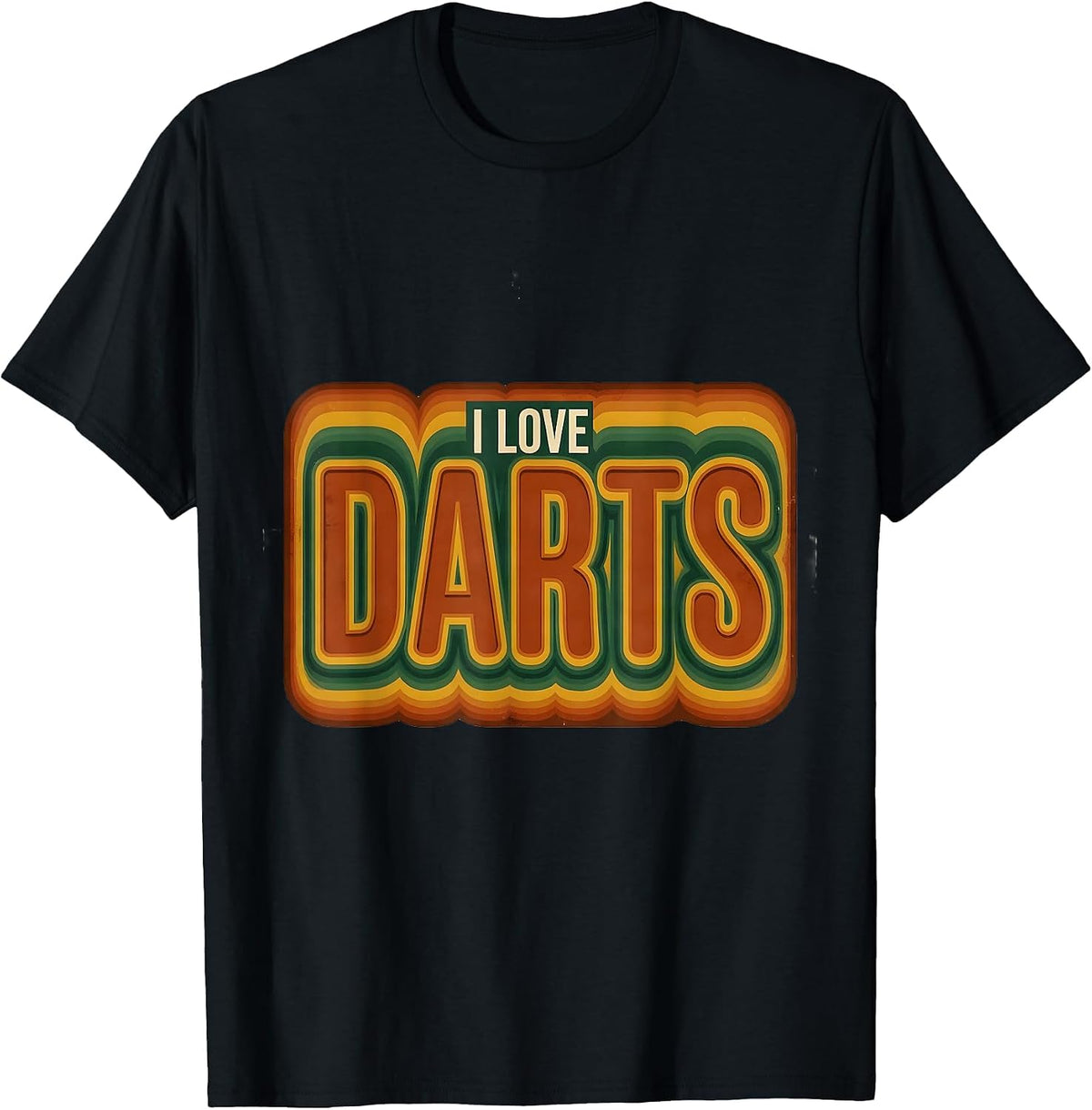 Men's I Love Darts Vintage Retro Fandom Enthusiast T-Shirt - Black
