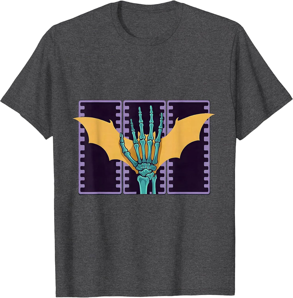 X-Ray Hand Puzzle Halloween Radiology Tech Humor T-Shirt - Dark Heather Grey