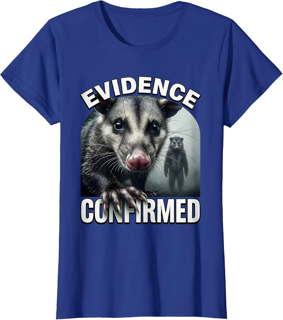 Women's Evidence Confirmed Hyper-Detailed Opossum Selfie T-Shirt - Royal Blue
