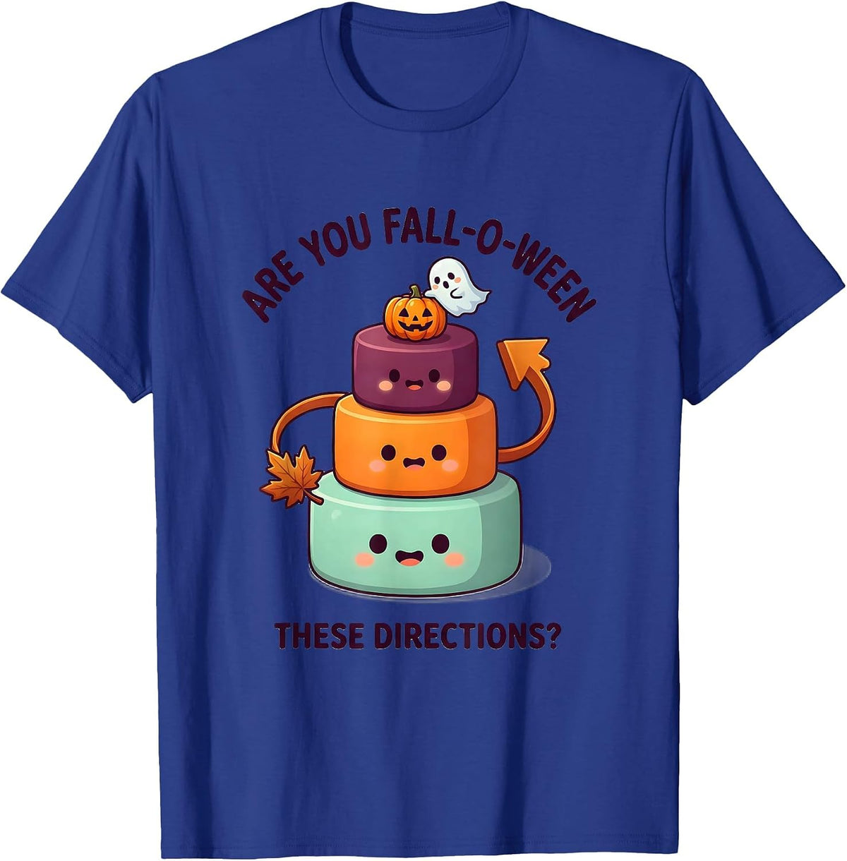 Are You Fall-O-Ween These Directions Cute Kawaii Teacher T-Shirt - Royal Blue