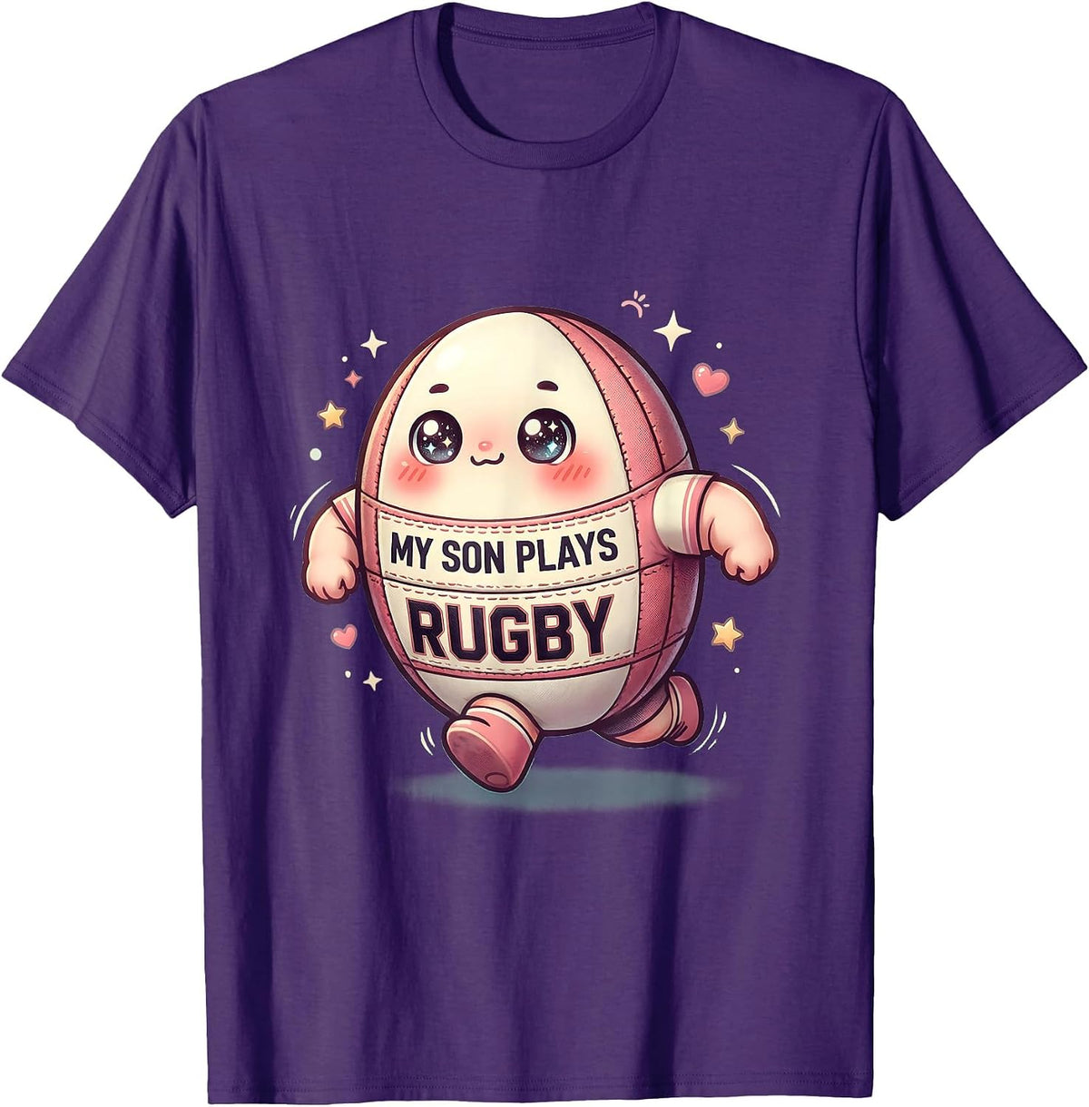 My Son Plays Rugby Proud Parent Design T-Shirt - Purple