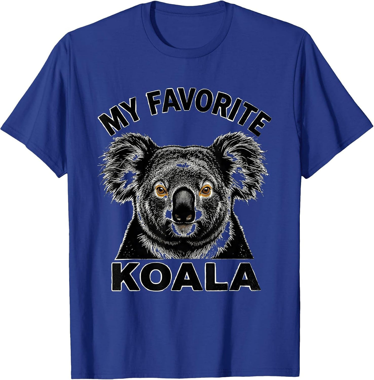 My Favorite Koala Scratchboard Animal Portrait Wildlife Art T-Shirt - Royal Blue