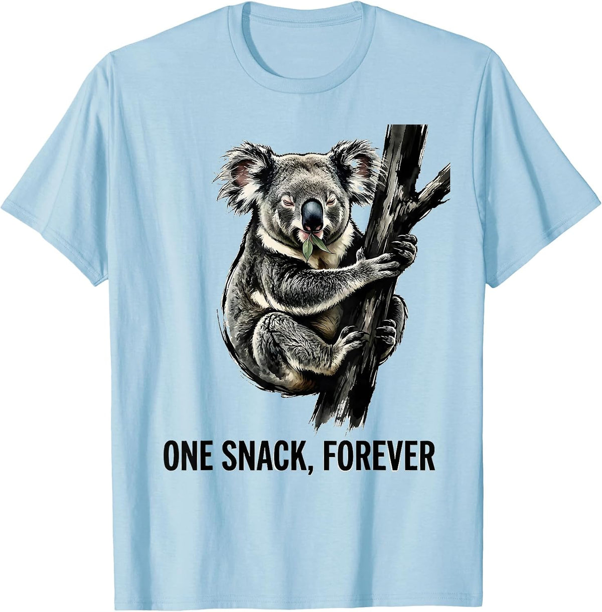 Men's One Snack Forever Funny Koala Animal Lover Humor T-Shirt - Baby Blue