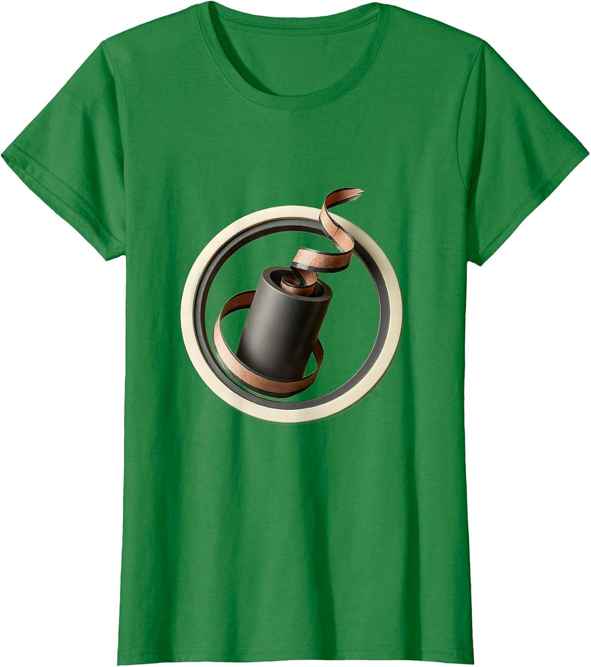 Pencil Sharpener Spiral Shavings Graphic Tee T-Shirt - Kelly Green