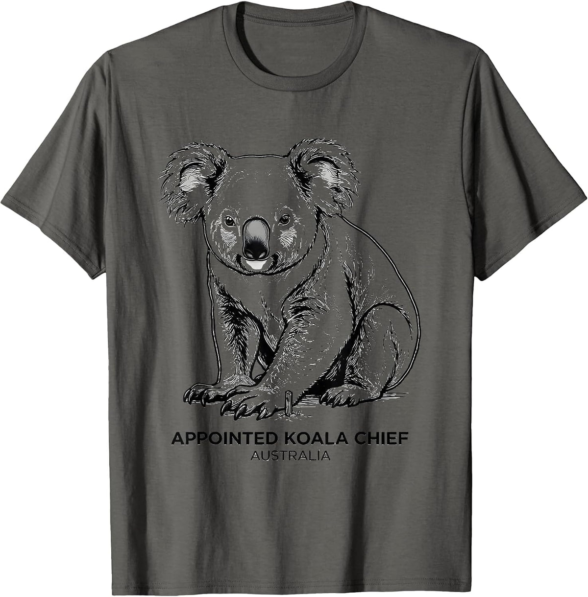 Appointed Koala Chief Australia Koala Lover National Pride T-Shirt - Asphalt Grey