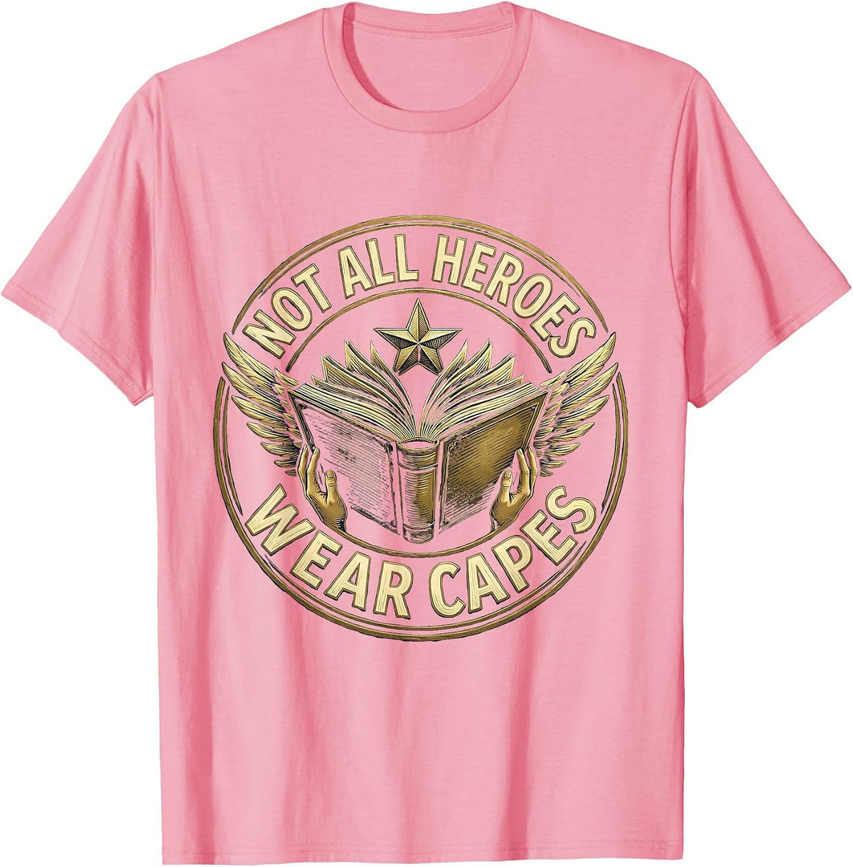 Men's Not All Heroes Wear Capes Sped Teacher Design T-Shirt - Pink