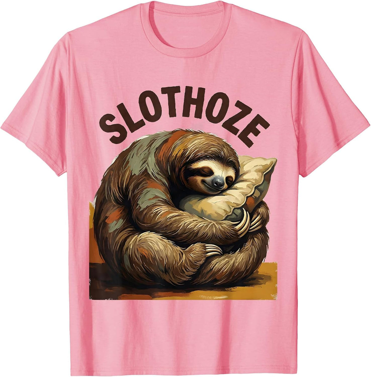 Men's Slothoze Official Sleepshirt Cute Sleeping Sloth Animal T-Shirt - Pink