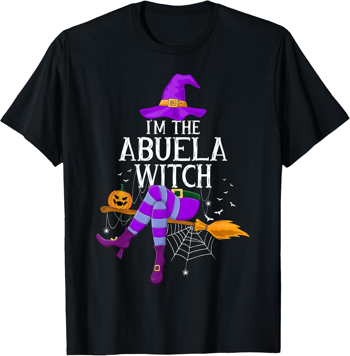 Matching Family Costume I'm The Abuela Witch Halloween T-Shirt - Black