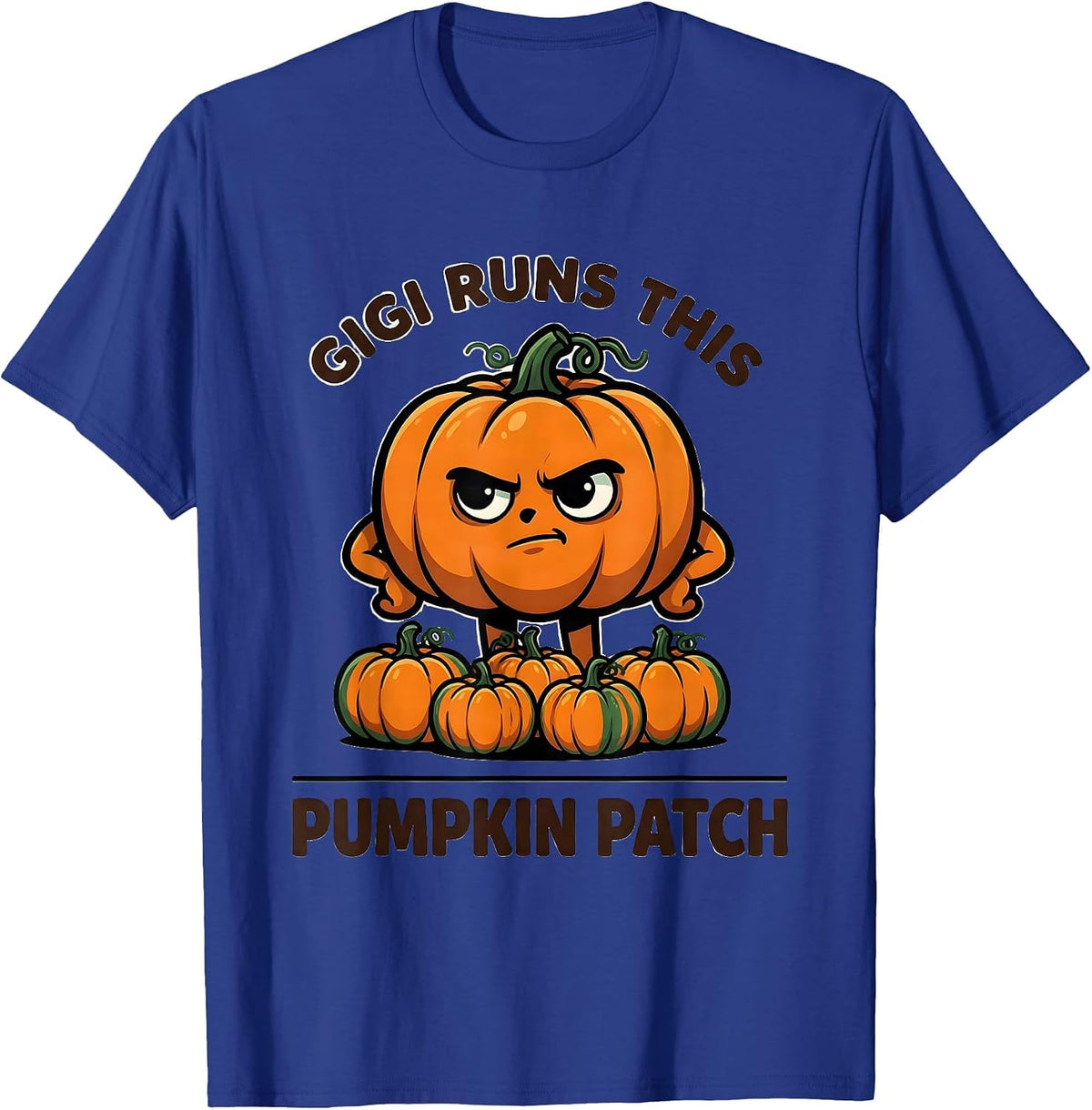Men's Gigi Runs This Pumpkin Patch Funny Grandma Halloween T-Shirt - Royal Blue