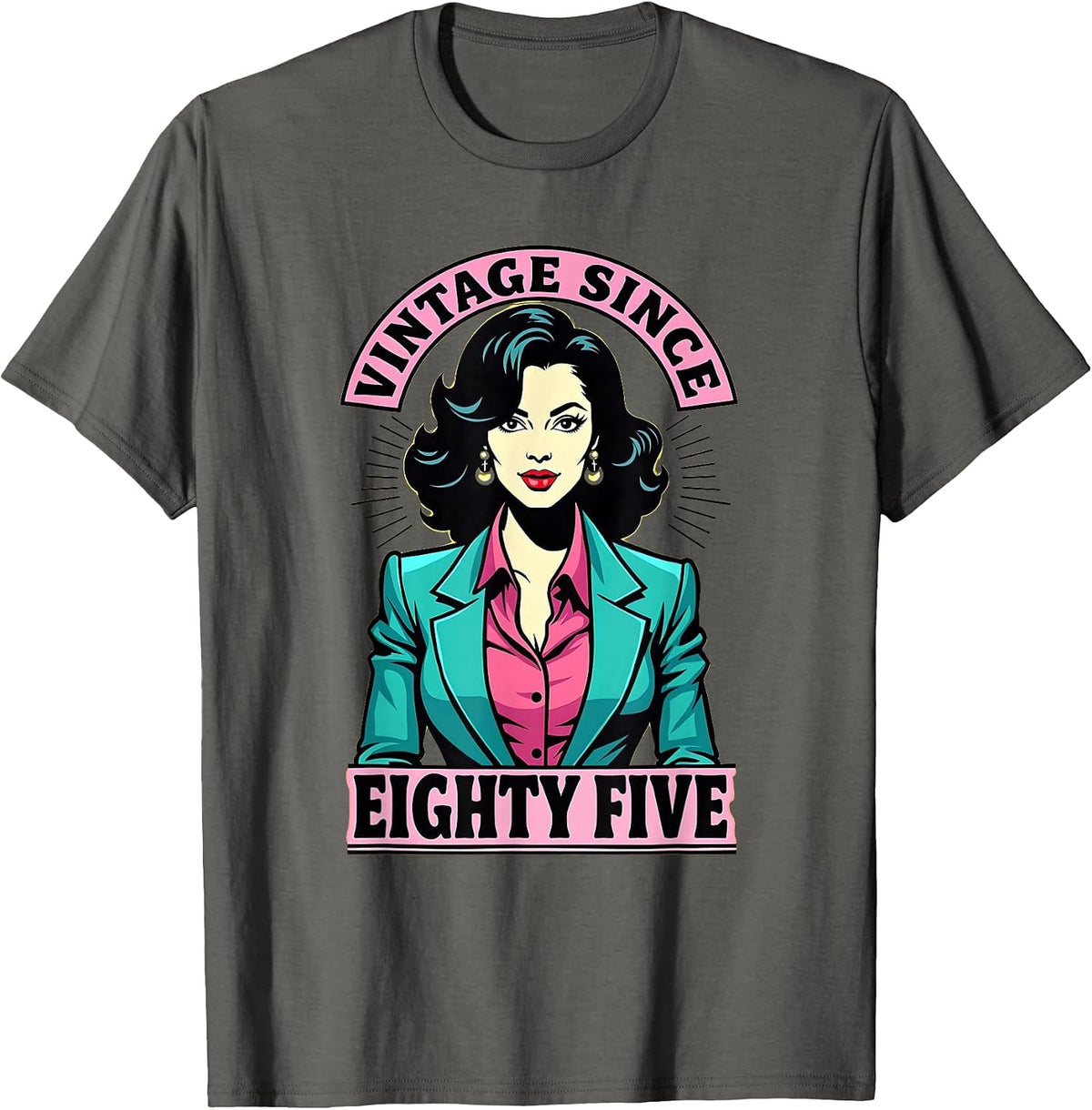 Vintage Since Eighty Five 1985 Born Design T-Shirt - Asphalt Grey