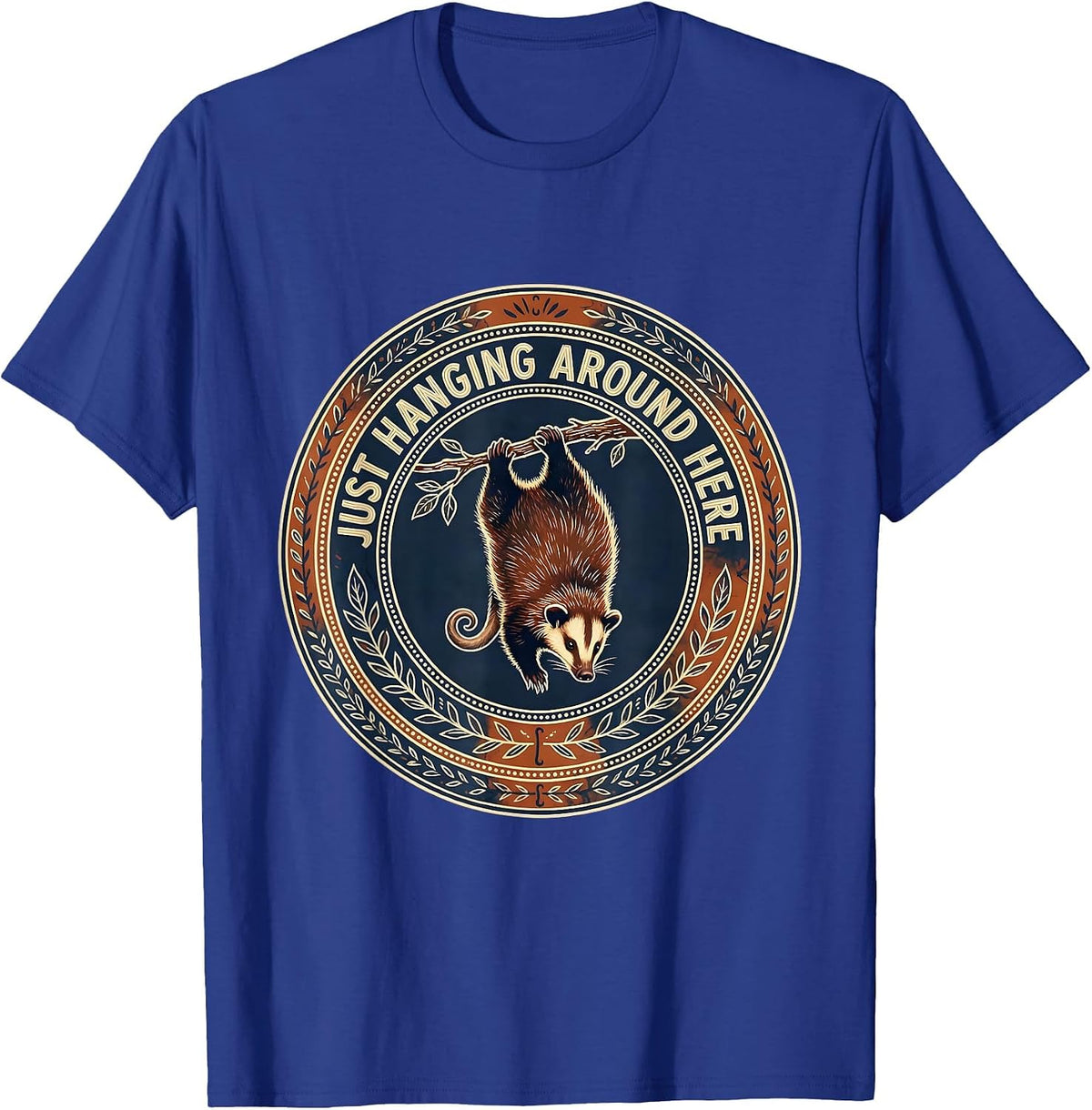 Just Hanging Around Funny Opossum Design T-Shirt - Royal Blue