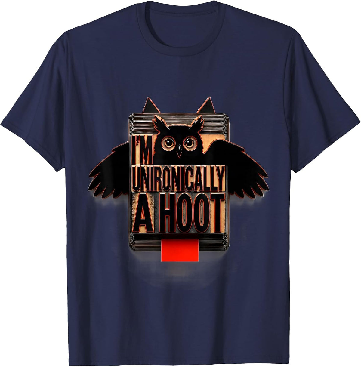 Men's I'm Unironically A Hoot Vintage Owl Bird Lover Humor T-Shirt - Navy Blue