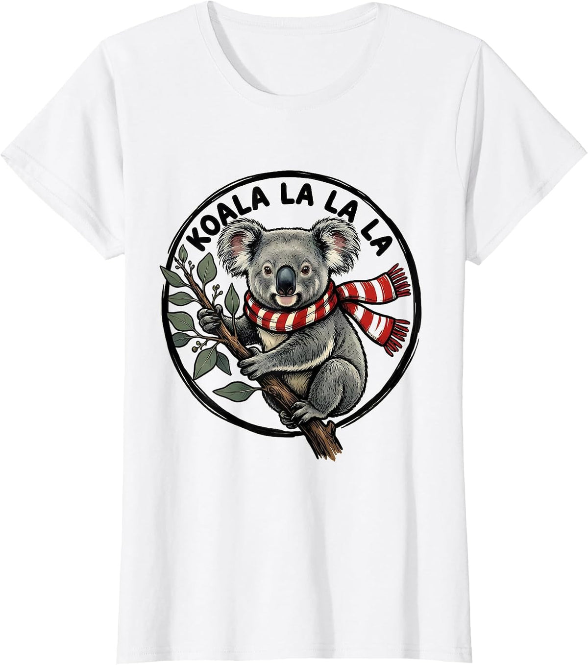 Koala La La La Funny Christmas Animal Pun Humor T-Shirt - White