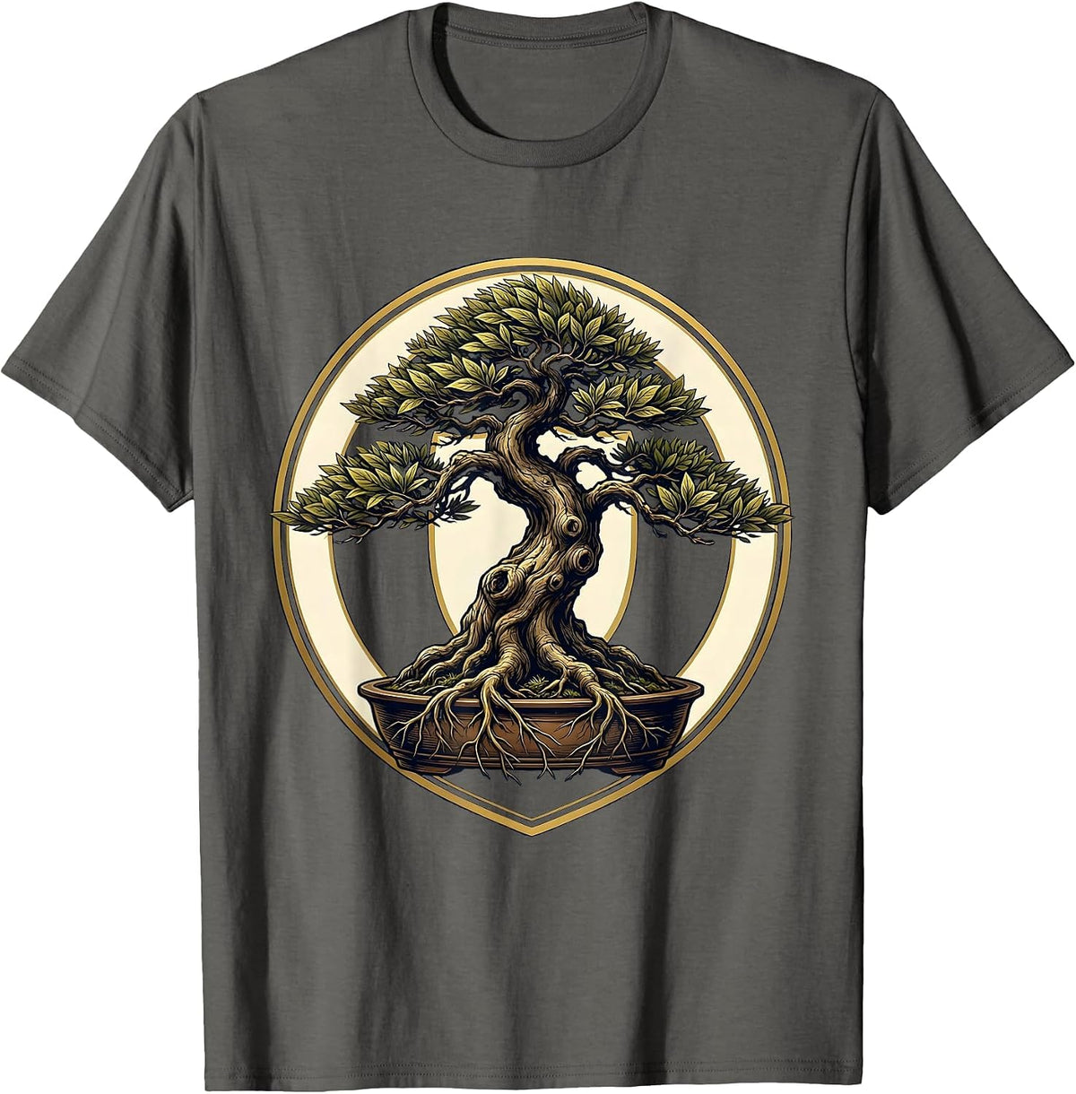 Bonsai Pruning Scars Progress Over Perfection Art T-Shirt - Asphalt Grey